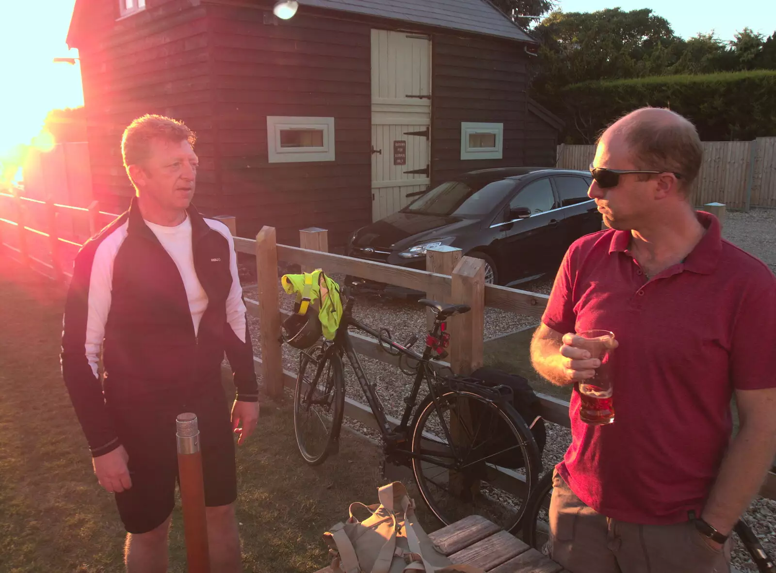 Gaz and Paul in the sunset, from The BSCC at the Hopton Vine, and Eye Randomness, Suffolk - 23rd June 2018