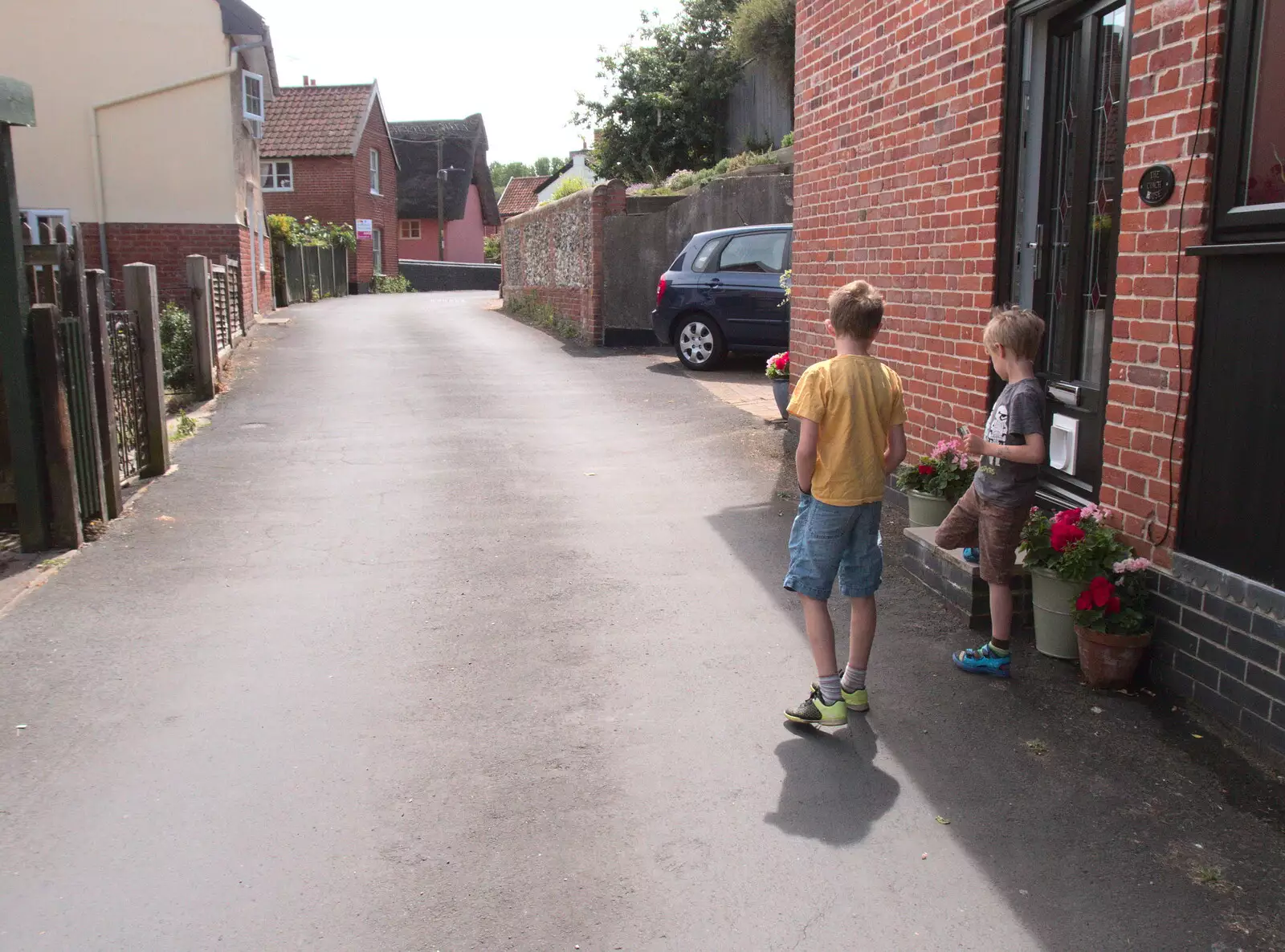 Fred and Harry roam around Dove Lane, from The BSCC at the Hopton Vine, and Eye Randomness, Suffolk - 23rd June 2018