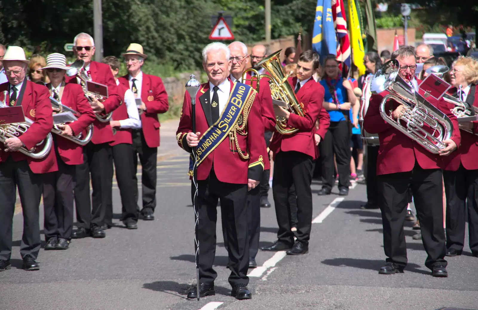 Terry gets ready to lead the GSB off, from The Mayor Making Parade, Eye, Suffolk - 24th June 2018