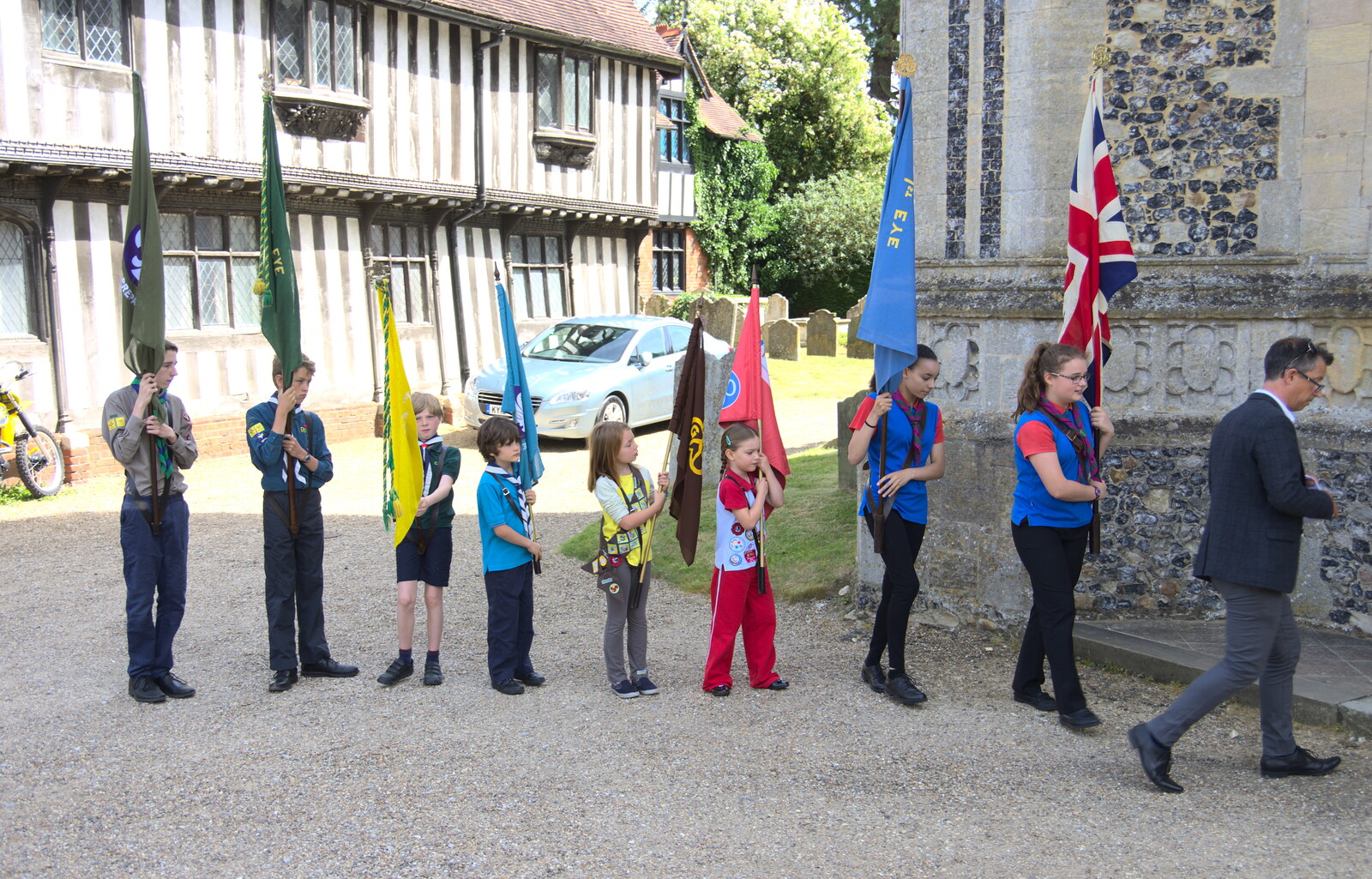 All the flag bearers from The Mayor Making Parade, Eye, Suffolk - 24th June 2018