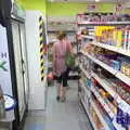 Isobel roams around in the Blue Shop, The Mayor Making Parade, Eye, Suffolk - 24th June 2018