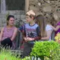 Isobel, Fred and the gang hang out by the church, The Mayor Making Parade, Eye, Suffolk - 24th June 2018