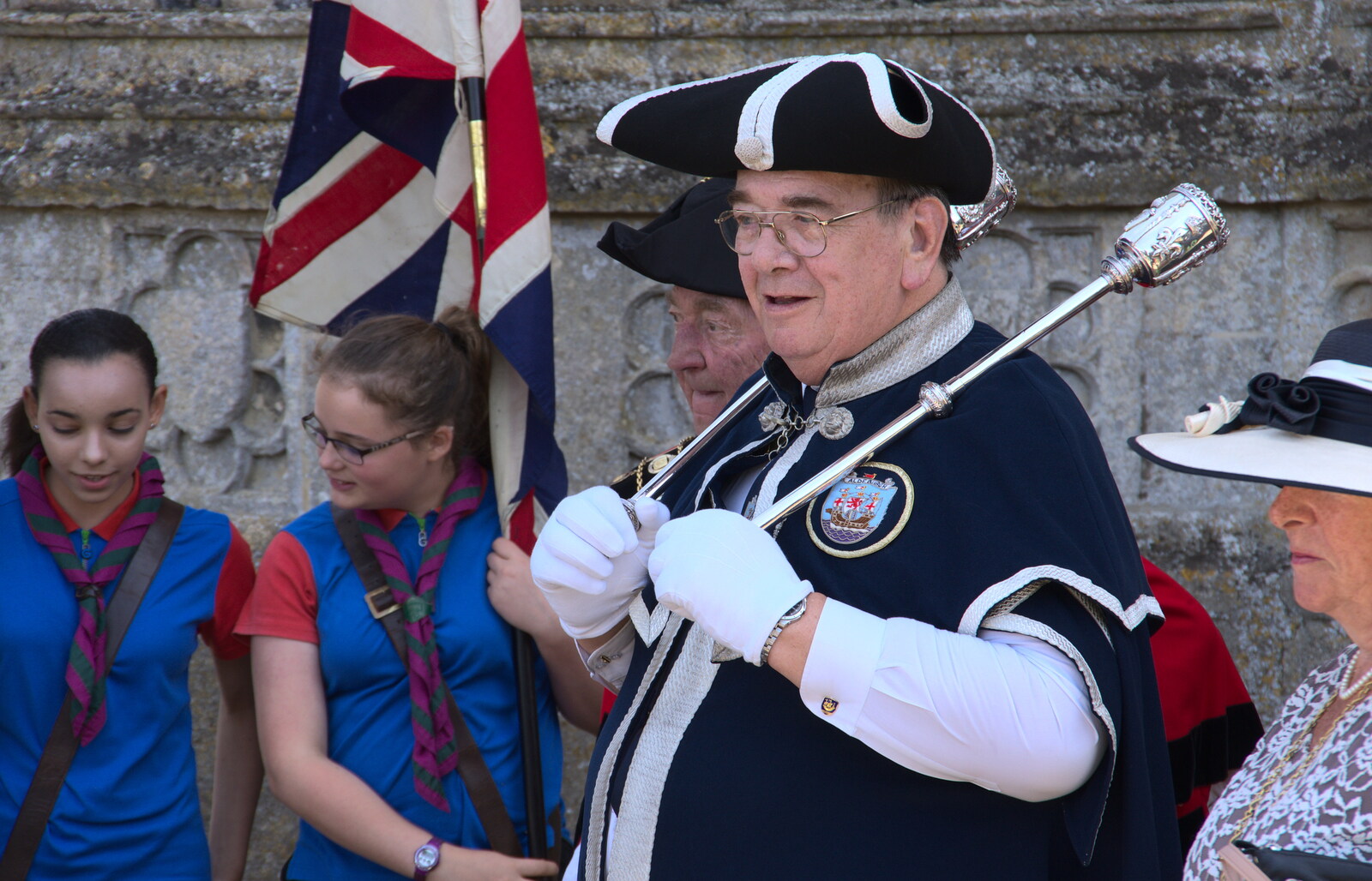 Ninja moves with dual maces from The Mayor Making Parade, Eye, Suffolk - 24th June 2018