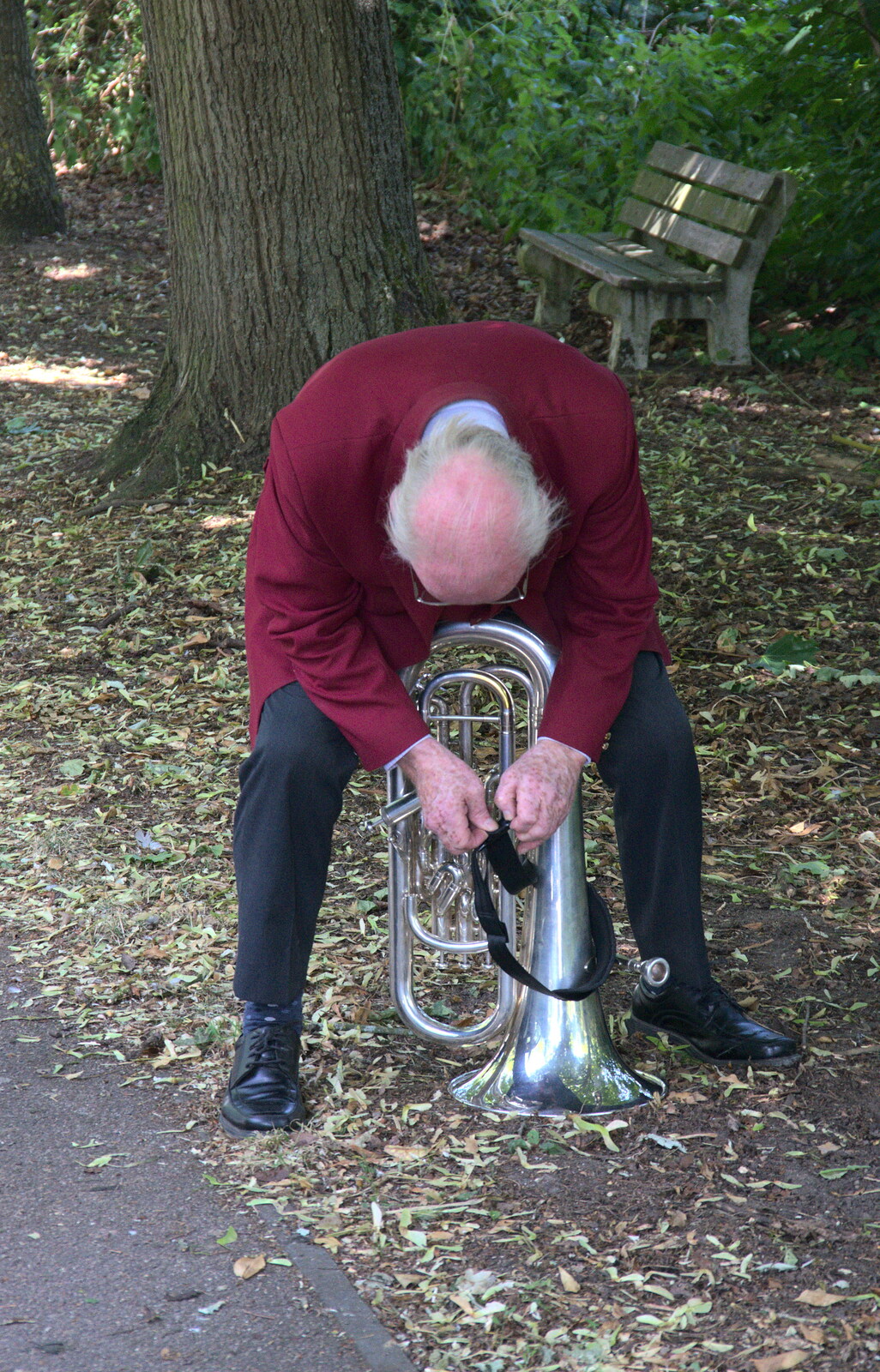 This dude looks like he's pooed a euphonium out from The Mayor Making Parade, Eye, Suffolk - 24th June 2018