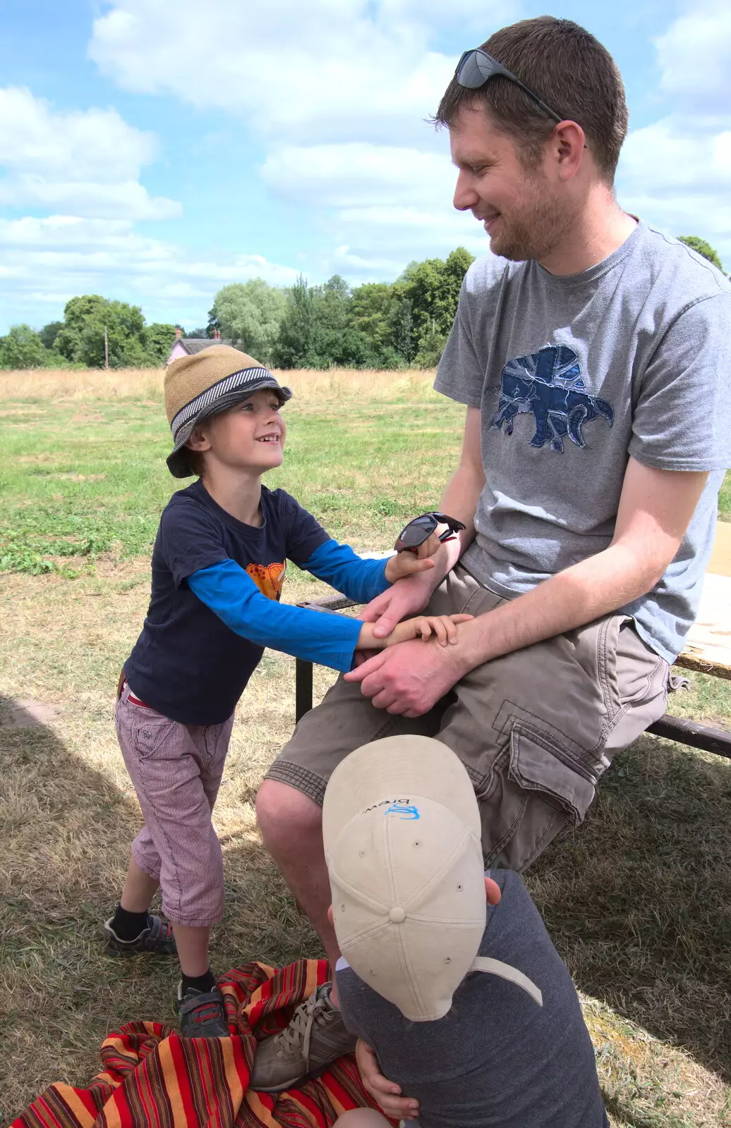 Harry hassles The Boy Phil, from A Village Hog Roast, Little Green, Thrandeston, Suffolk - 24th June 2018