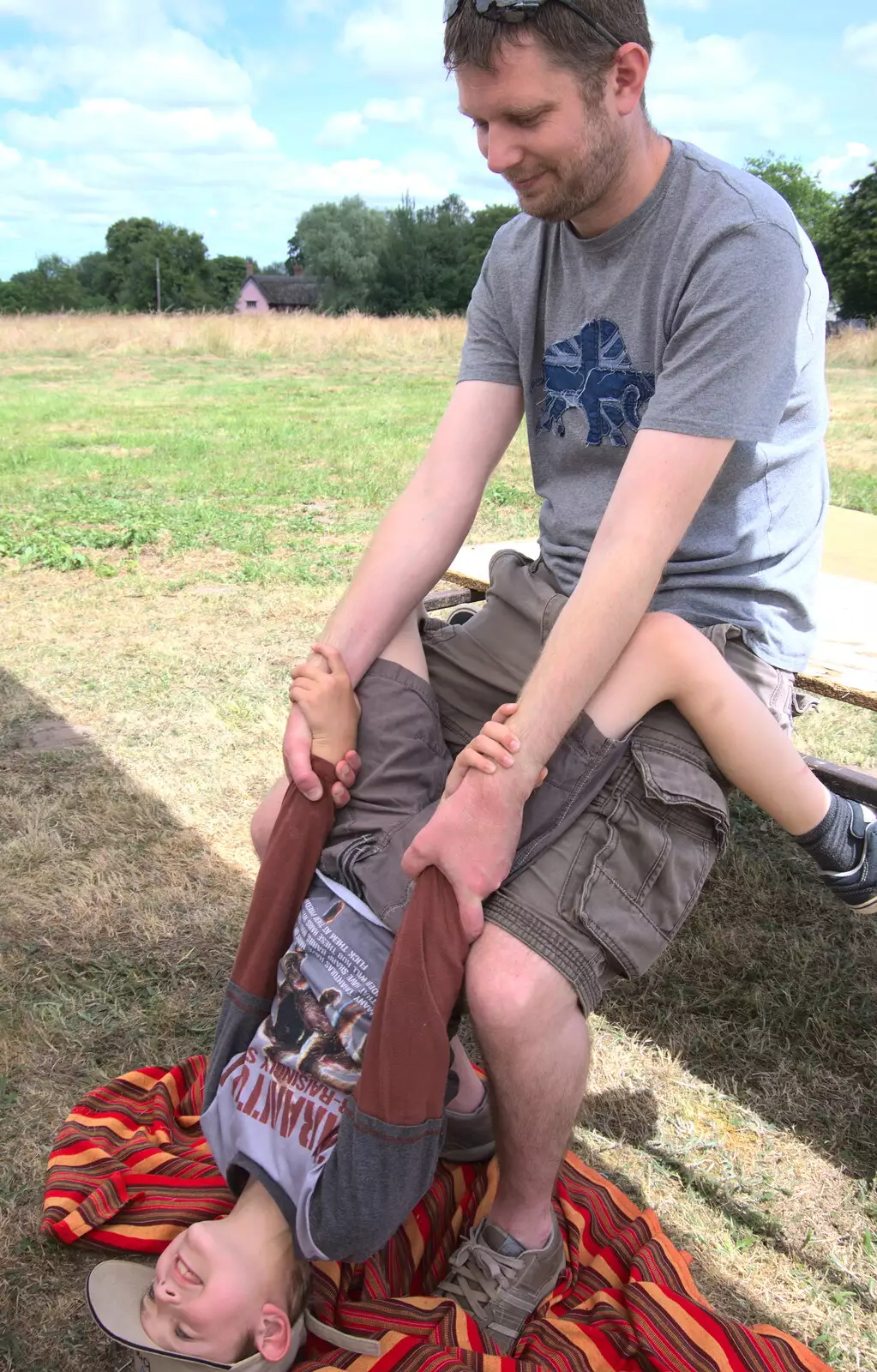 The Boy Phil does some child tormenting, from A Village Hog Roast, Little Green, Thrandeston, Suffolk - 24th June 2018