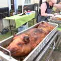 The hog: crispy ears and face, A Village Hog Roast, Little Green, Thrandeston, Suffolk - 24th June 2018