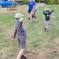 The gang of kids play catch, A Village Hog Roast, Little Green, Thrandeston, Suffolk - 24th June 2018