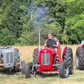 The tractors depart, A Village Hog Roast, Little Green, Thrandeston, Suffolk - 24th June 2018