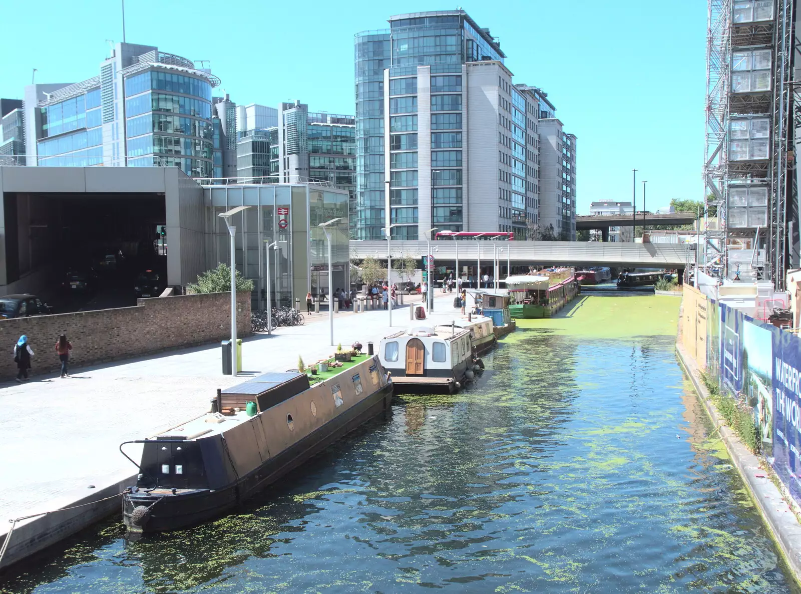 Longboats on the canal, from A SwiftKey Lunch, Porchester Place,  Edgware Road, London - 27th June 2018