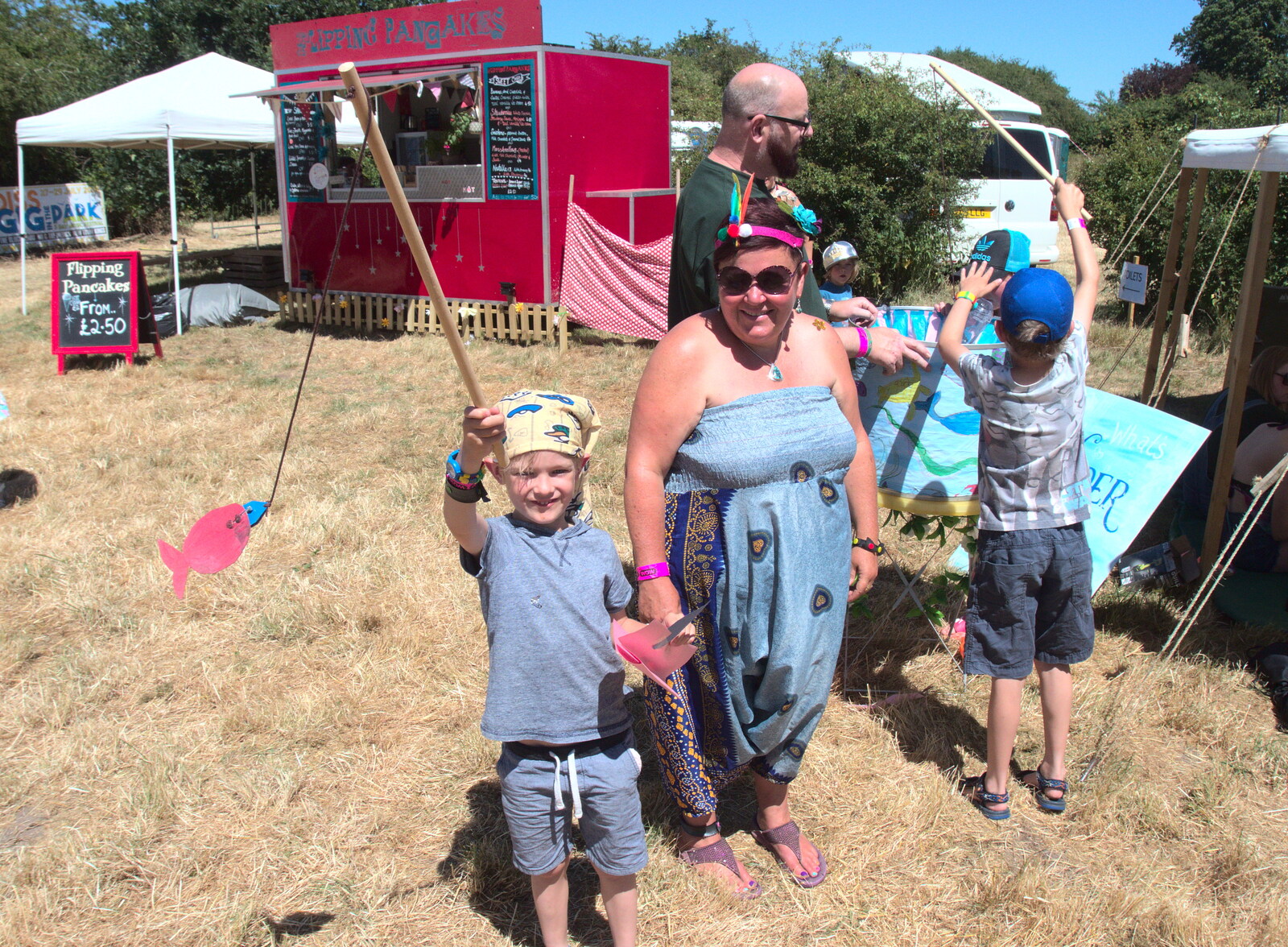 Harry's got a fish on a stick from WoW Festival, Burston, Norfolk - 29th June - 1st July 2018