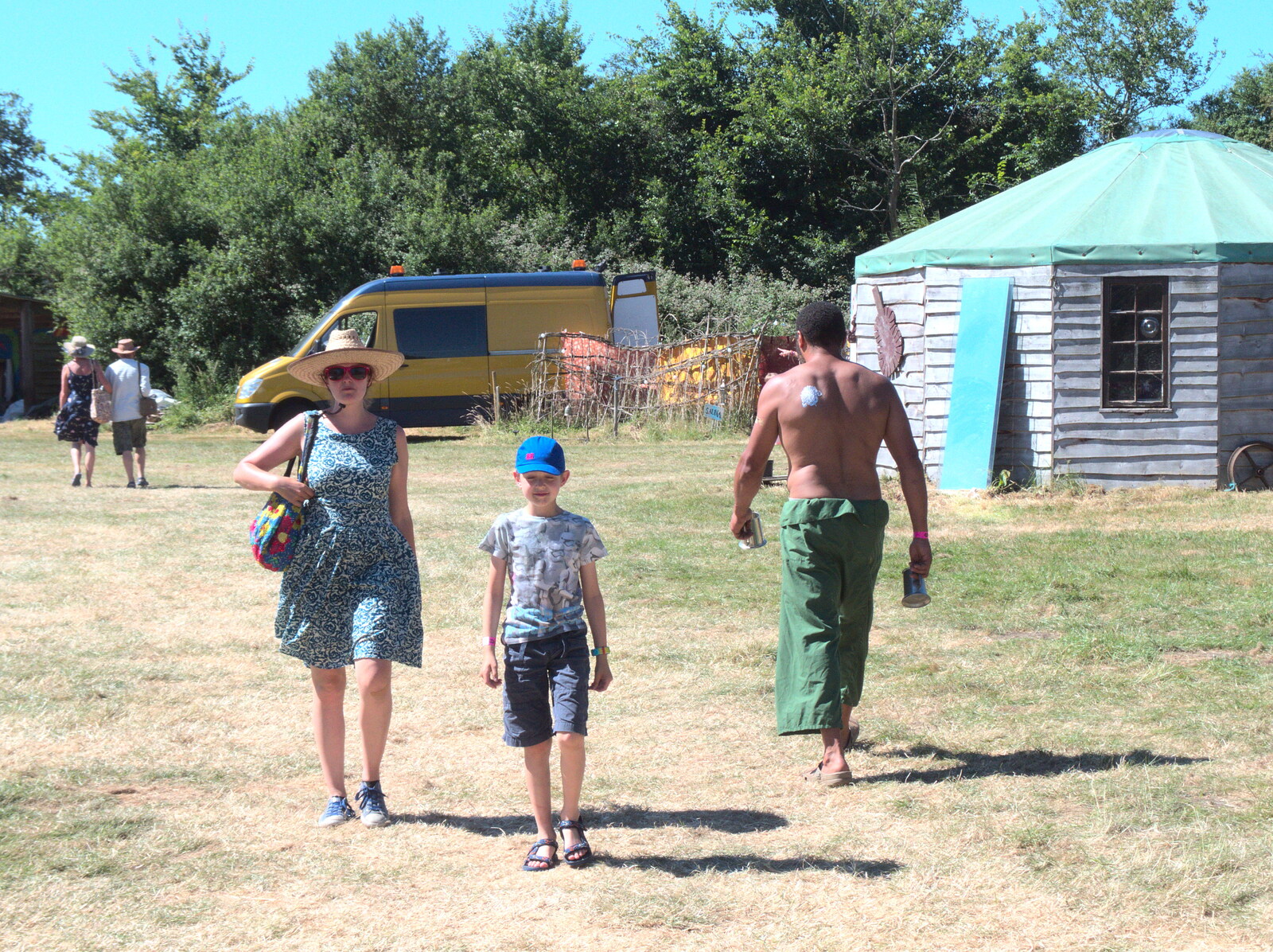 Isobel and Fred wander down from the campsite from WoW Festival, Burston, Norfolk - 29th June - 1st July 2018
