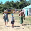 Isobel and Fred wander down from the campsite, WoW Festival, Burston, Norfolk - 29th June - 1st July 2018