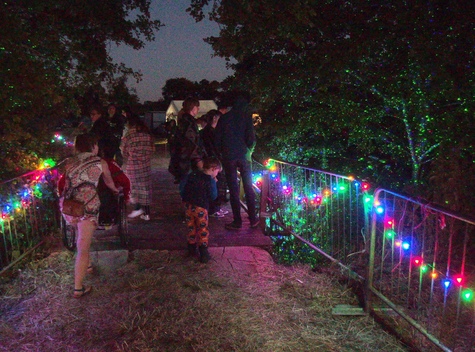 There's a cool laser installation on the bridge from WoW Festival, Burston, Norfolk - 29th June - 1st July 2018