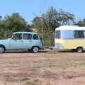 A nice old Renault 4 and a tiny caravan drive away, WoW Festival, Burston, Norfolk - 29th June - 1st July 2018