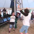 The bar staff dance like lunatics, WoW Festival, Burston, Norfolk - 29th June - 1st July 2018