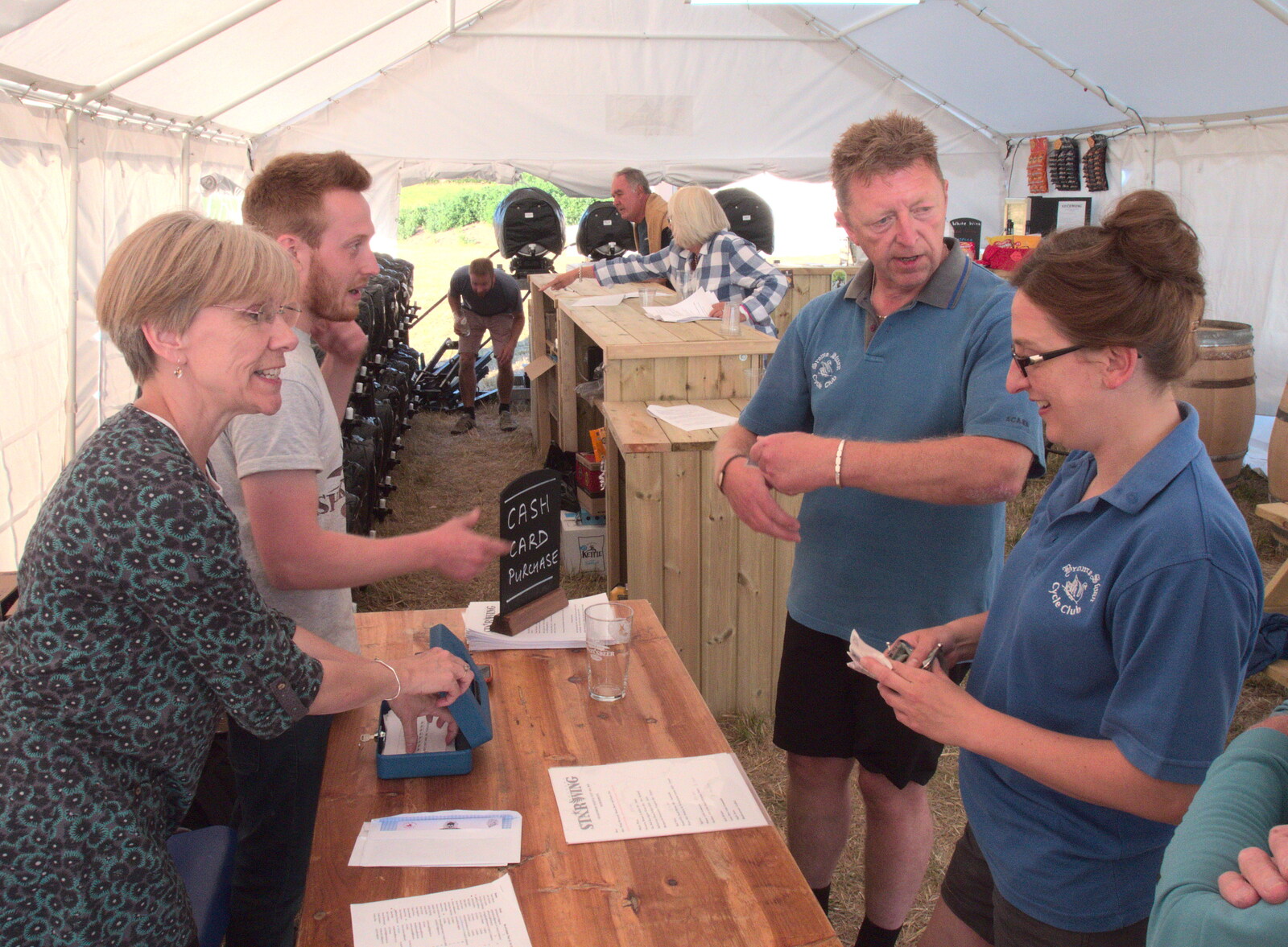 Gaz and Suey are at the bar from The BSCC Rides to Star Wing Beer Festival, Redgrave, Suffolk - 12th July 2018