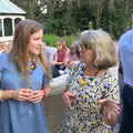 Hannah chats to someone, An Oaksmere Party, Brome, Suffolk - 14th July 2018