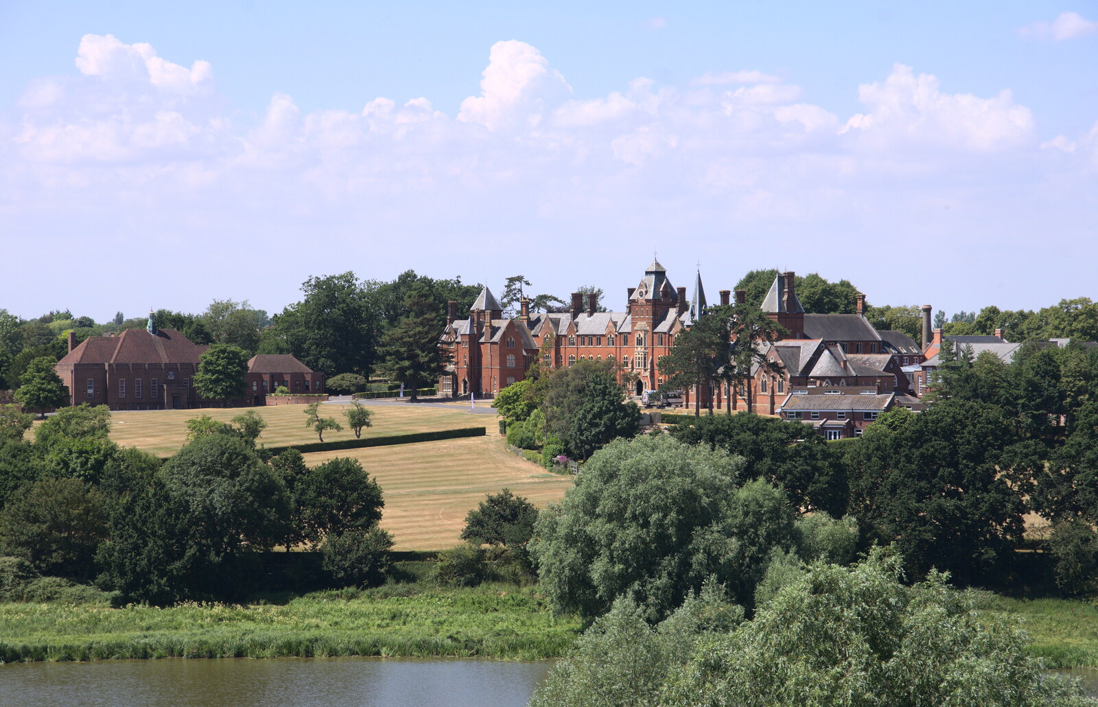 A view over the Mere towards Framlingham College from A Postcard from the Castle on the Hill, Framlingham, Suffolk - 14th July 2018