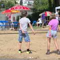 Fred and Sophie do a bit of flossing, Diss Fest, The Park, Diss, Norfolk - 22nd July 2018