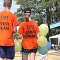 The grandly-named 'event team' hand out balloons, Diss Fest, The Park, Diss, Norfolk - 22nd July 2018