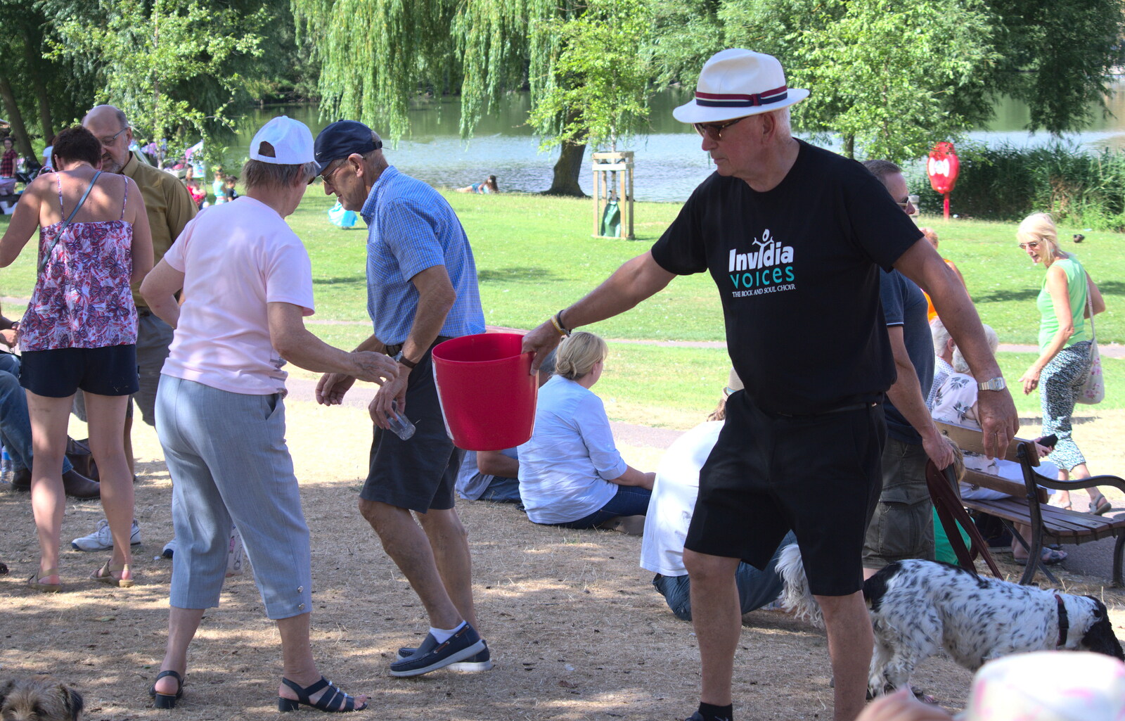 A collecting bucket goes around from Diss Fest, The Park, Diss, Norfolk - 22nd July 2018
