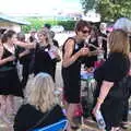 Some prosecco is handed out, Diss Fest, The Park, Diss, Norfolk - 22nd July 2018