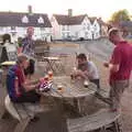 Gaz grins as we drink beer outside the Crown, The BSCC at The Crown and Hot Summer Days, Diss, Pulham and London - 24th July 2018