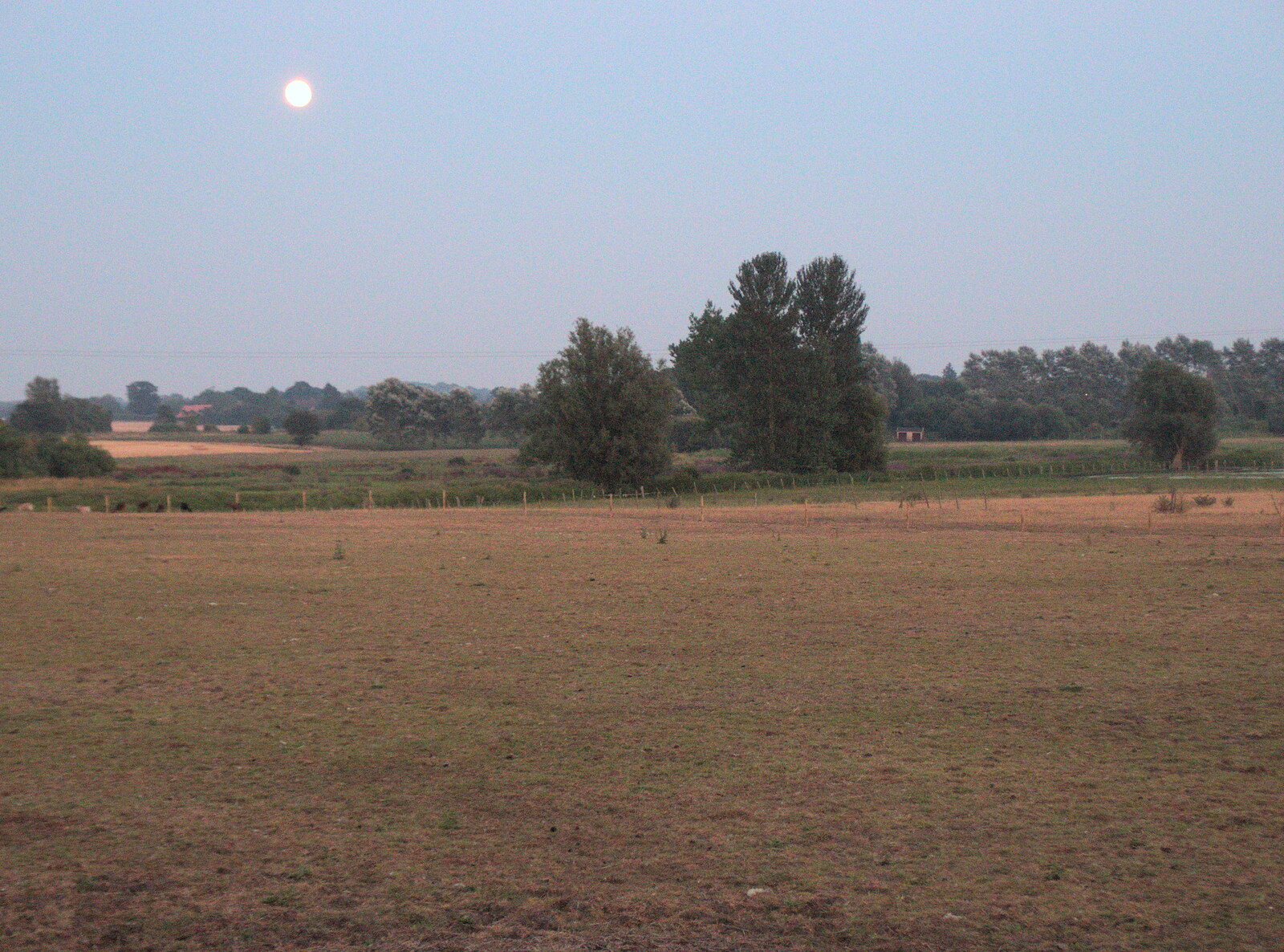 Moonlight over the meadows near Brockdish from The BSCC at The Crown and Hot Summer Days, Diss, Pulham and London - 24th July 2018