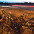 Our pile of bikes at Billingford, The BSCC at The Crown and Hot Summer Days, Diss, Pulham and London - 24th July 2018