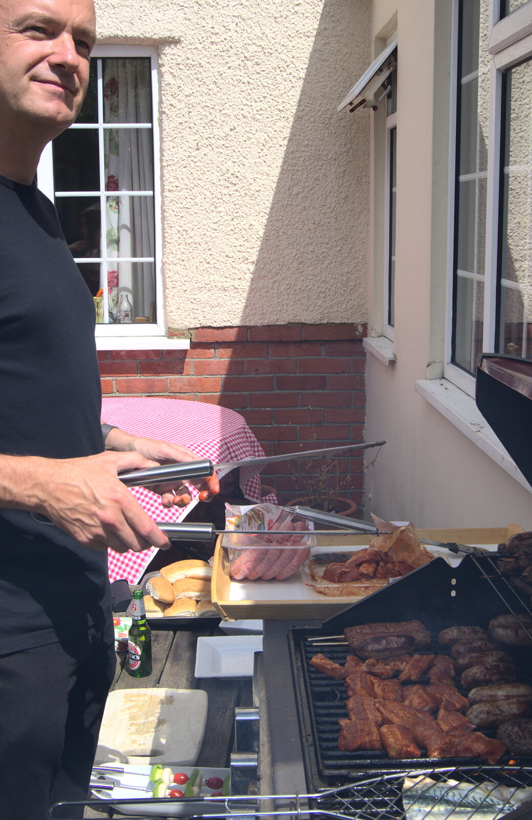 Nosher's on cooking duty from A Barbeque at Sean's, Walkford, Dorset - 28th July 2018