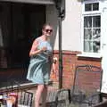 Isobel comes out with a drink, A Barbeque at Sean's, Walkford, Dorset - 28th July 2018