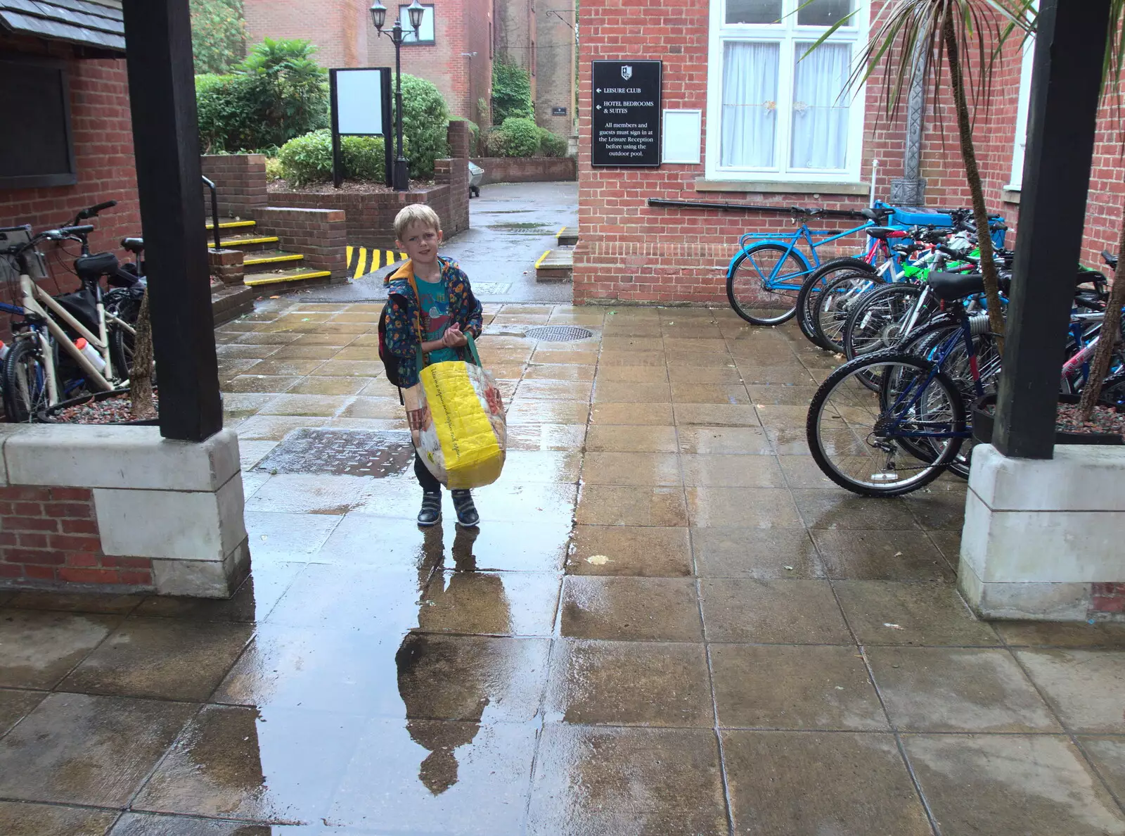 Harry in the rain, from Blustery Beach Trips, Walkford and Highcliffe, Dorset - 29th July 2018