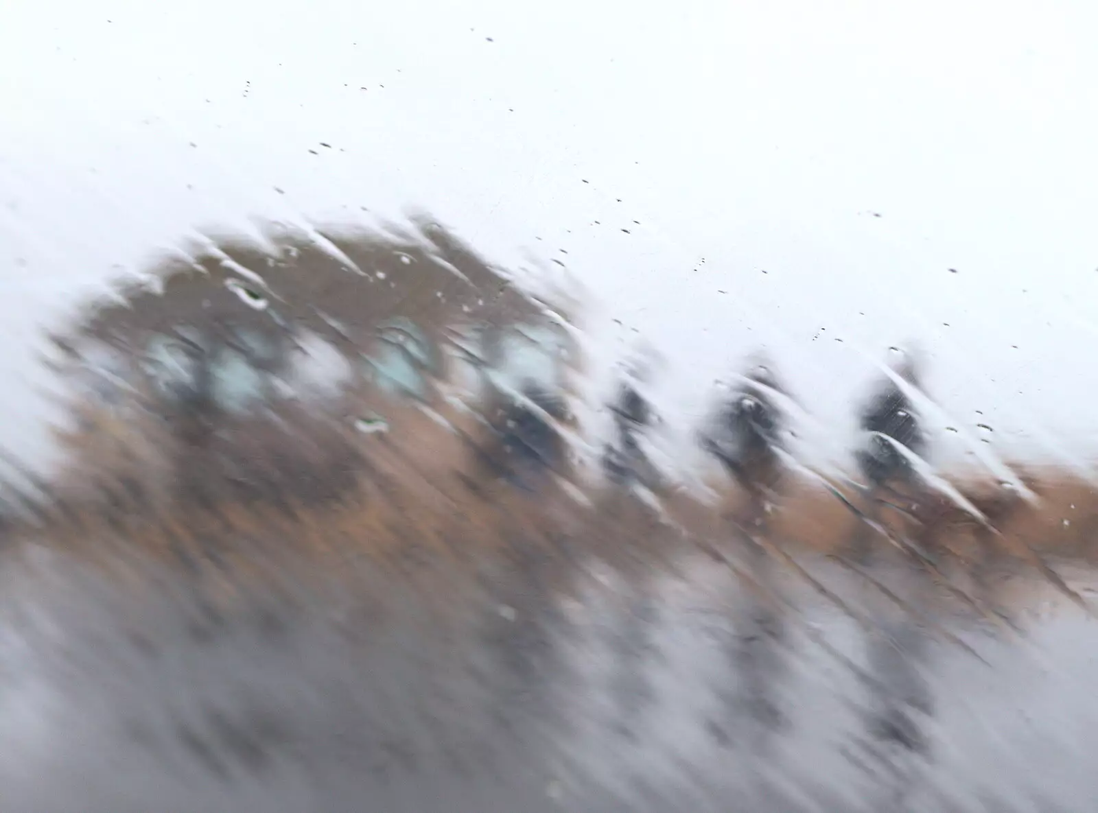 Parallel rain looks like a Monet painting, from Blustery Beach Trips, Walkford and Highcliffe, Dorset - 29th July 2018