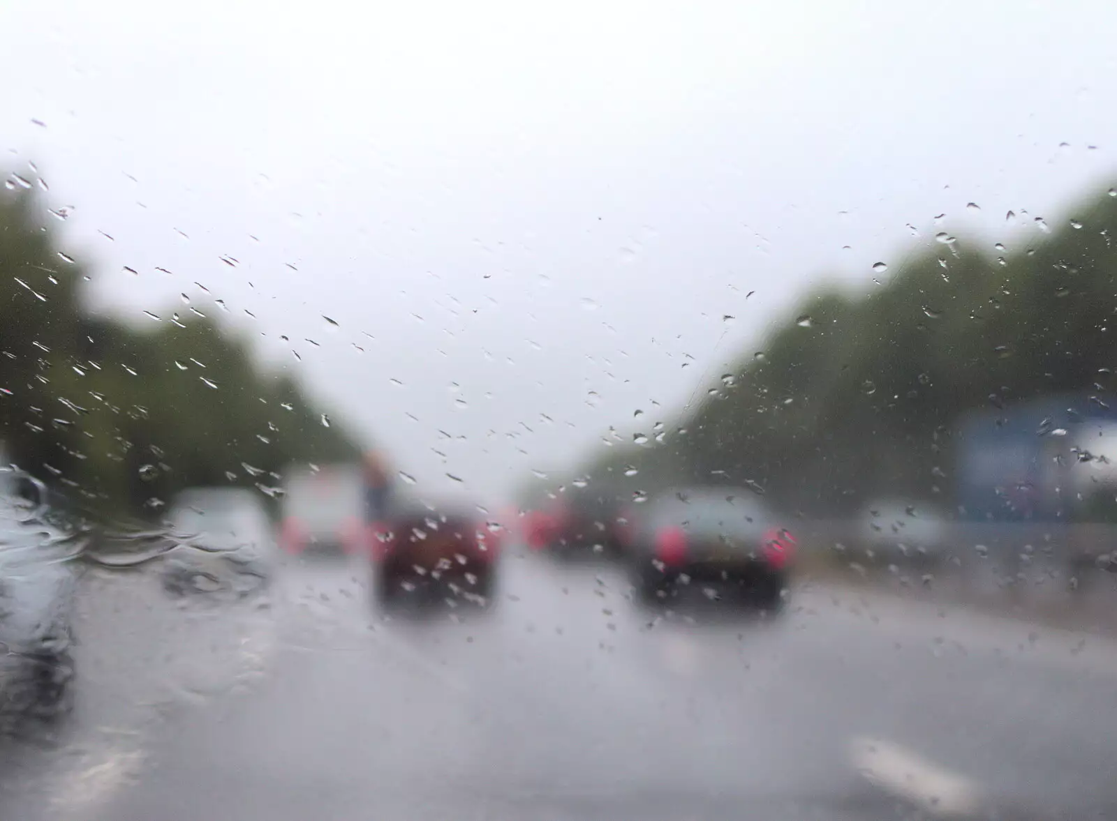 Raindrops on the windscreen, from Blustery Beach Trips, Walkford and Highcliffe, Dorset - 29th July 2018