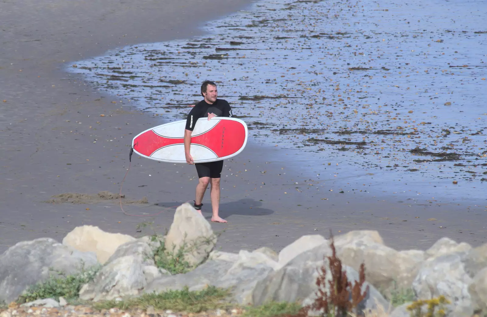 A surfer on the beach, from Blustery Beach Trips, Walkford and Highcliffe, Dorset - 29th July 2018