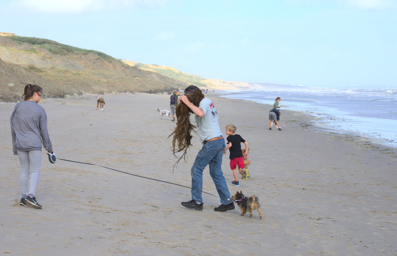 Sean's got seaweed hair extensions from Blustery Beach Trips, Walkford and Highcliffe, Dorset - 29th July 2018