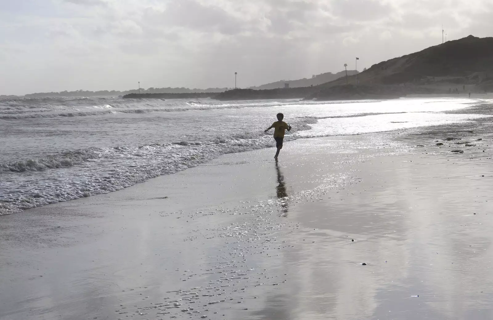 Harry, contra jour, on the beach, from Blustery Beach Trips, Walkford and Highcliffe, Dorset - 29th July 2018