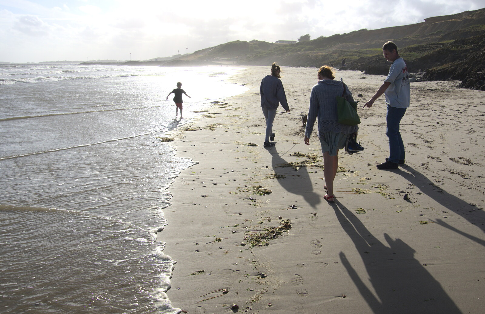 The gang walk into the light from Blustery Beach Trips, Walkford and Highcliffe, Dorset - 29th July 2018