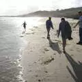 The gang walk into the light, Blustery Beach Trips, Walkford and Highcliffe, Dorset - 29th July 2018