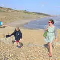 Harry in Nosher's hoodie, and Isobel, Blustery Beach Trips, Walkford and Highcliffe, Dorset - 29th July 2018