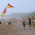The flag is getting ripped up by the wind, Blustery Beach Trips, Walkford and Highcliffe, Dorset - 29th July 2018