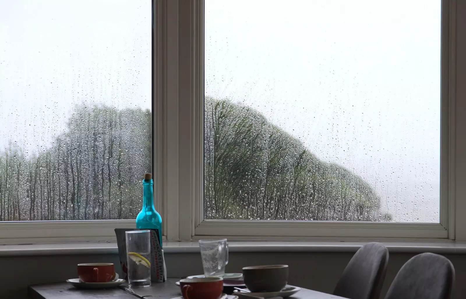 The rain lashes on the windows, from Blustery Beach Trips, Walkford and Highcliffe, Dorset - 29th July 2018