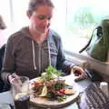 Isobel's lunch looks rather impressive, Blustery Beach Trips, Walkford and Highcliffe, Dorset - 29th July 2018