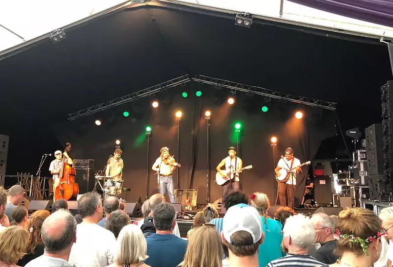 Isobel sees the Whiskey Shivers at Cambridge Folk Festival, from The Whiskey Shivers at The Crown, Burston, Norfolk - 1st August 2018