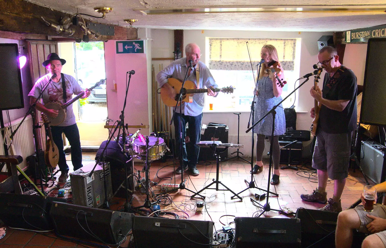 The Ludlam Pikes play the support slot, from The Whiskey Shivers at The Crown, Burston, Norfolk - 1st August 2018