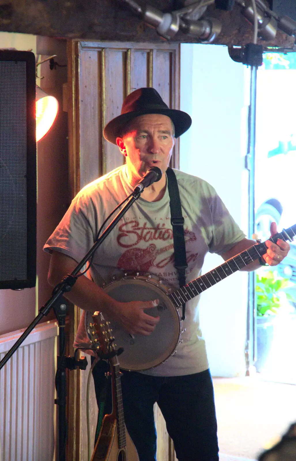 Banjo playing action, from The Whiskey Shivers at The Crown, Burston, Norfolk - 1st August 2018