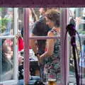 The busy view through the window is like a collage, The Whiskey Shivers at The Crown, Burston, Norfolk - 1st August 2018