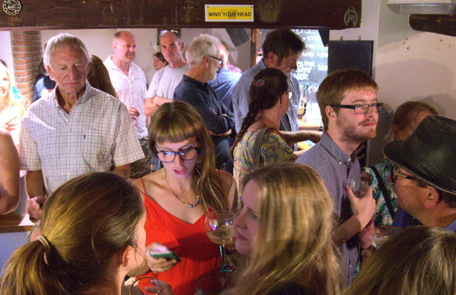 The pub is packed from The Whiskey Shivers at The Crown, Burston, Norfolk - 1st August 2018