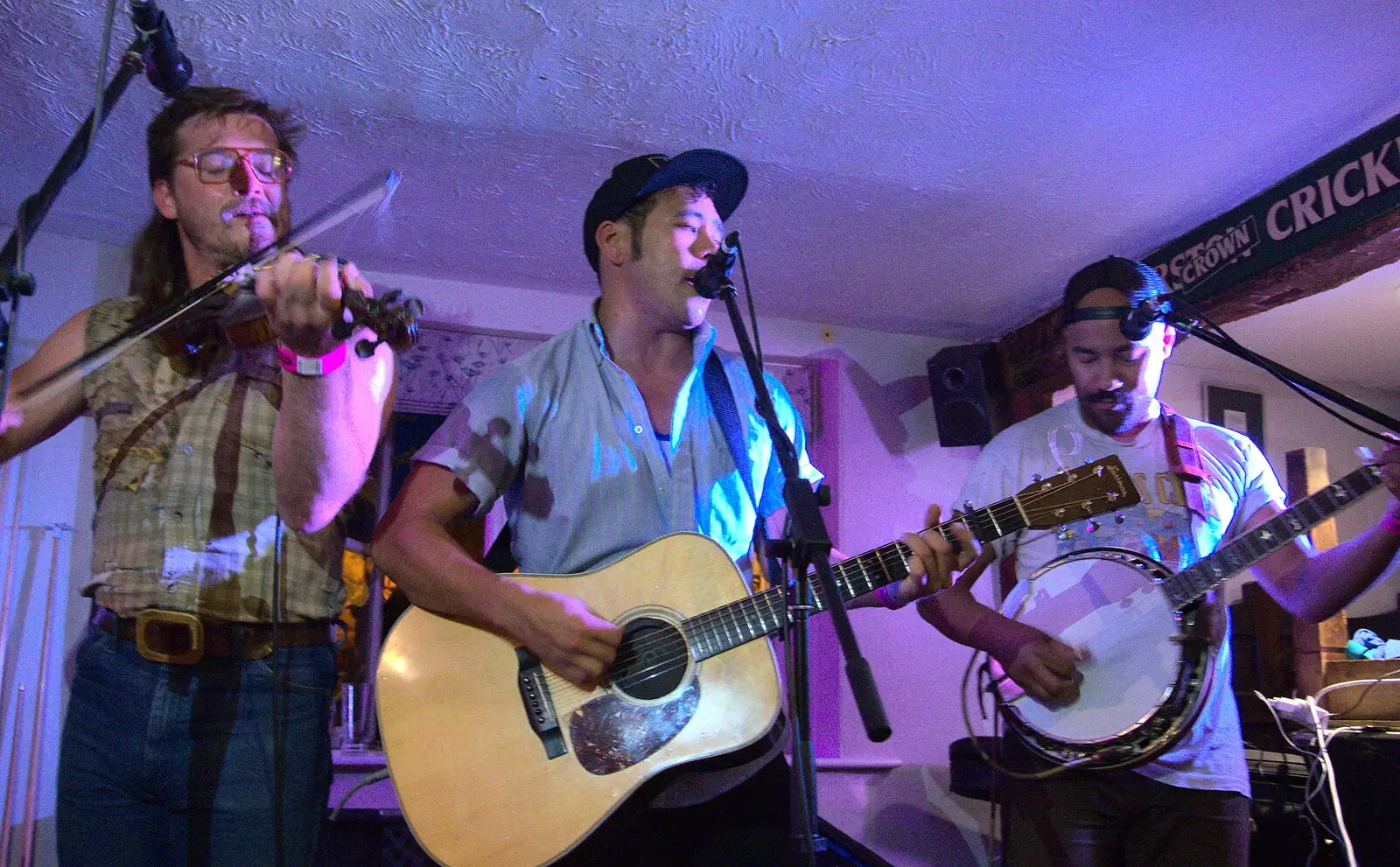 The string section, from The Whiskey Shivers at The Crown, Burston, Norfolk - 1st August 2018